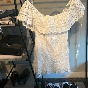Lovers and Friends size small white off the shoulder mini dress